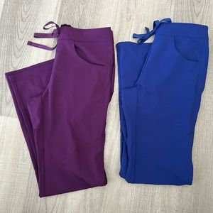 Electric blue and dewberry purple xxs Pettit scrub pants